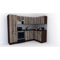 Bucatarie de Colt GENA NEW 2 DR. 140-250, Fara Corp de Cuptor, Wenge / Decor K366